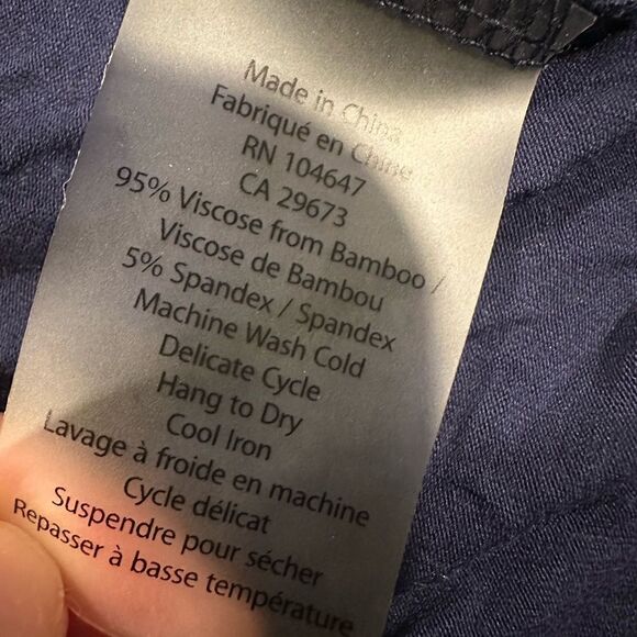 Kinross long sleeve v neck bamboo shirt navy blue - Picture 5 of 5